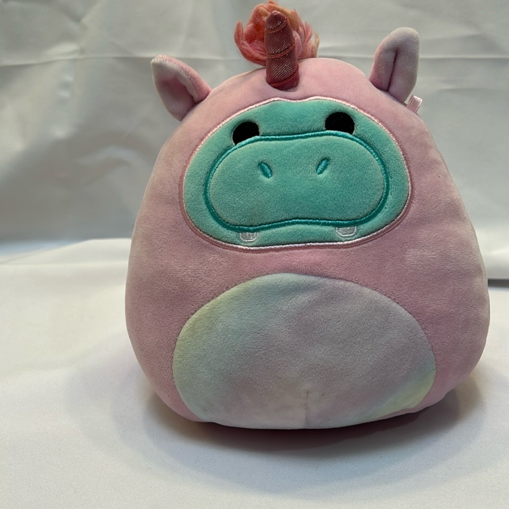 Squishmallow Hippo Hank in Pink Unicorn Costume 8" Plush